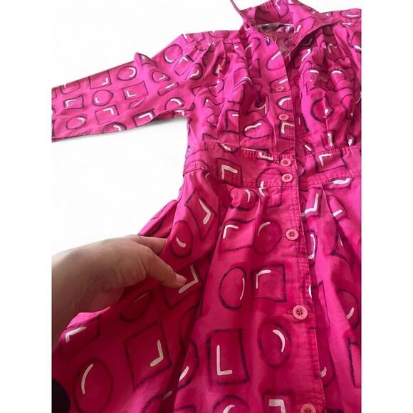 d. Frank Women’s Vintage 80s Pink Cotton Button Down Midi Dress M Excellent C. - Picture 3 of 11